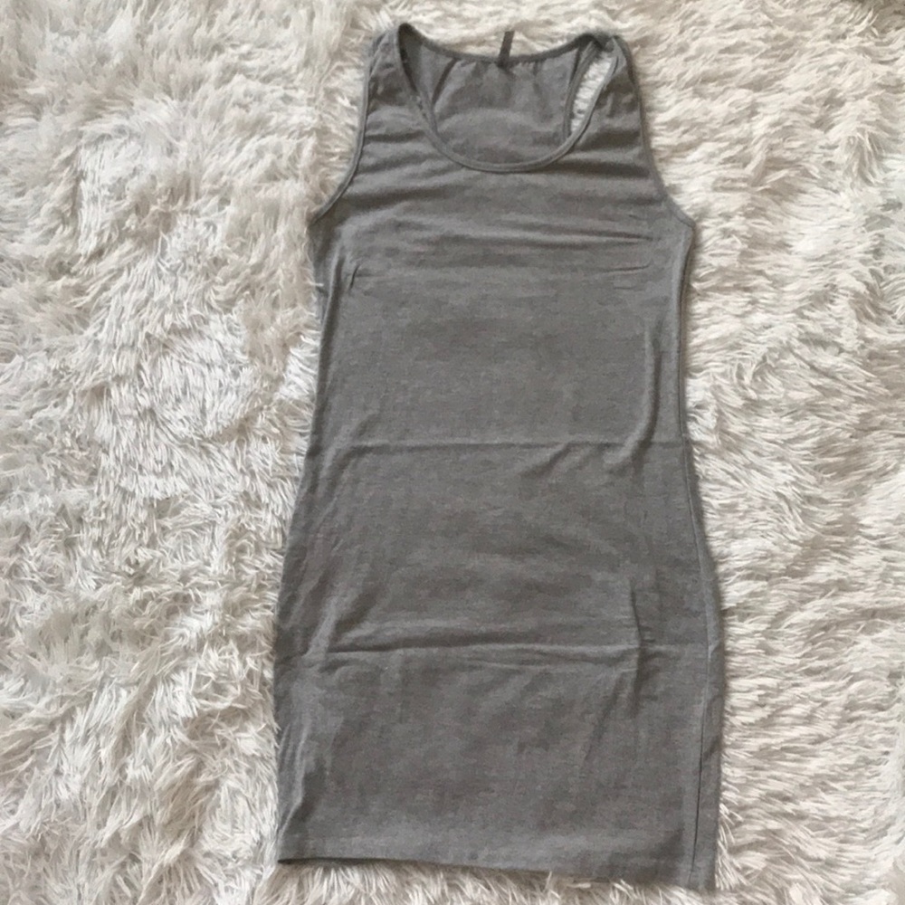 Grey  mini shirt dress